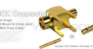 MCX connector jack right angle for PCB mount and 1.37 coaxial cable