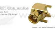 MCX connector jack right angle for PCB mount