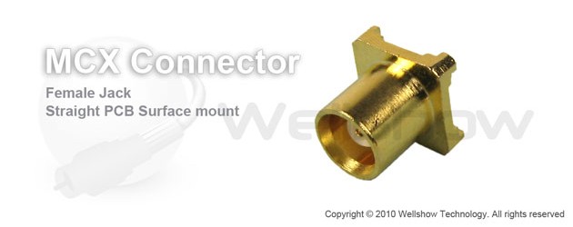 MCX connector jack straight for SMT mount