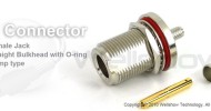 N connector jack bulkhead w/O-ring crimp for RG58, LMR195 coax cable