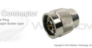 N connector plug straight solder for .141”, RG402 semi cable