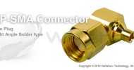 RP SMA connector male right angle solder for RG405 semi rigid, semi flex cable