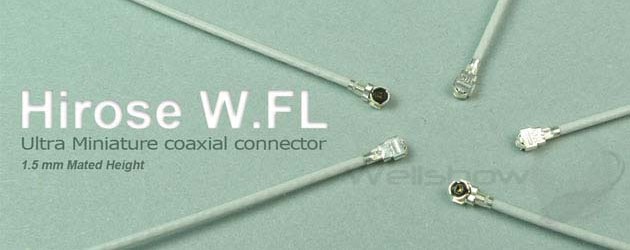 Hirose W.FL connector (Equiv. to IPEX MHF3 connector)