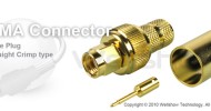 SMA connector male straight crimp for LMR 400, RG8/U coax cable