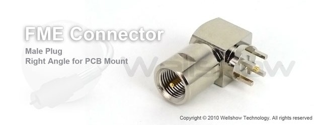 FME connector plug right angle for PCB mount