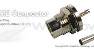 FME connector plug straight bulkhead crimp for RG178, 1.13mm coax cable