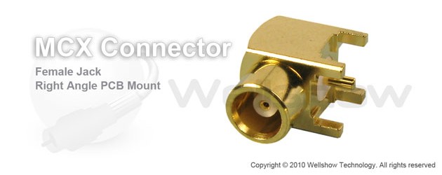 MCX connector jack right angle for PCB mount