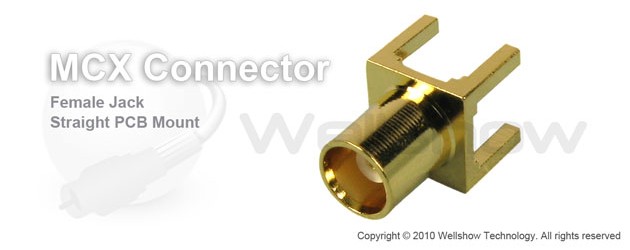 MCX connector jack straight for PCB mount 75ohm