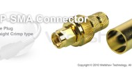 RP SMA connector male straight crimp for LMR 400, RG8/U coax cable